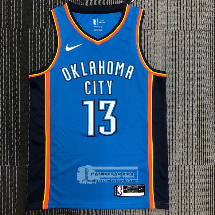 Camiseta Oklahoma City Thunder Paul George NO 13 Icon Azul